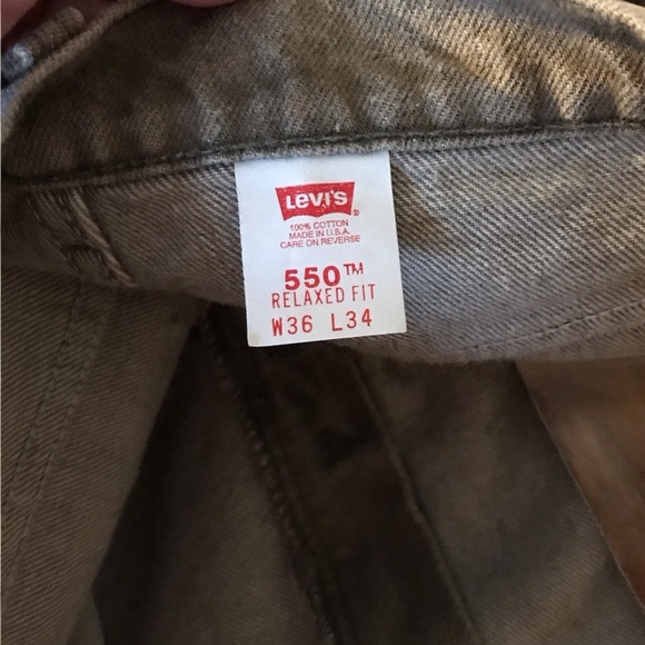 Vintage Levi’s 550 Orange Tab Relaxed Fit Tapered Leg Tan Denim Jeans 90’s 36x34 - Picture 6 of 8